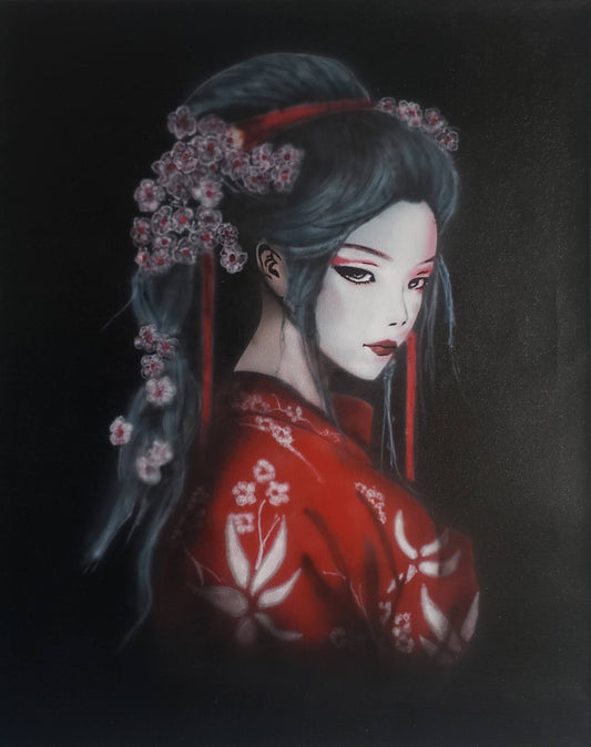 Geisha Portrait: Custom Sketch by Wallace Horn