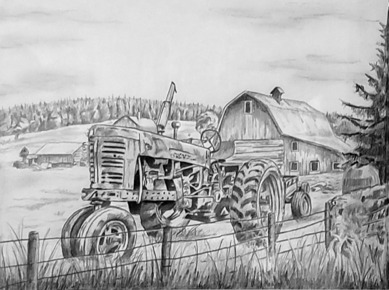 Custom Tractor Sketch by Wallace Horn